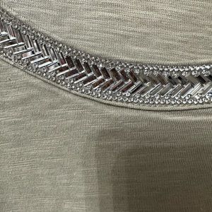 Vocal 3x sage green shirt with crystal collar.